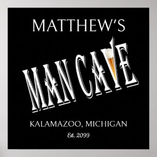 Poster du pub Man Cave Symbole d'impression