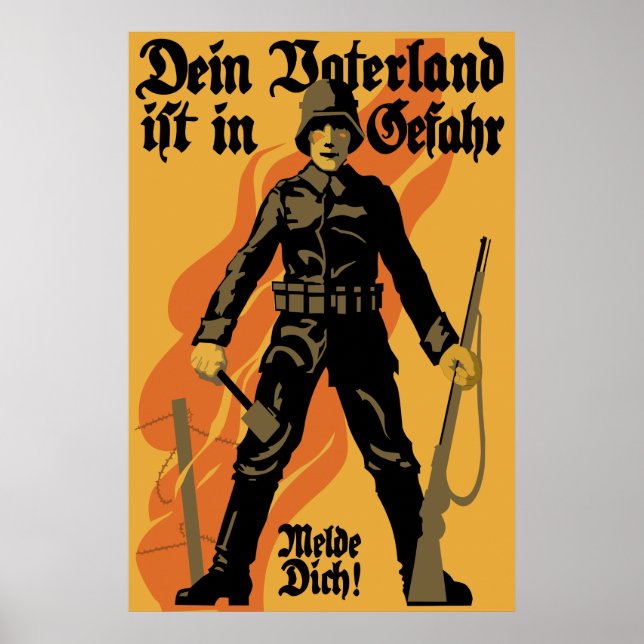 Poster du recrutement allemand de la Première Guer (Devant)