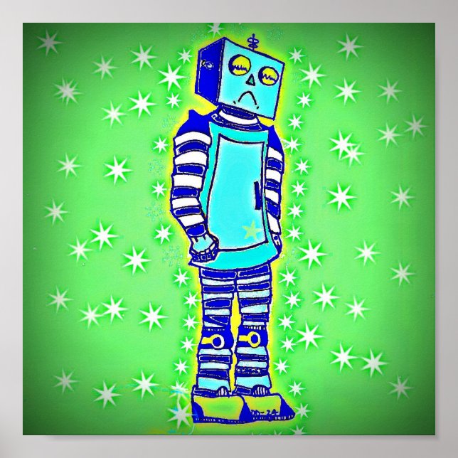 Poster du robot triste (Devant)