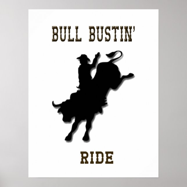 Poster du Rodéo occidental "Bull Bustin' Ride" (Devant)