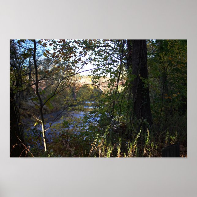 Poster du ruisseau avec pont (Devant)