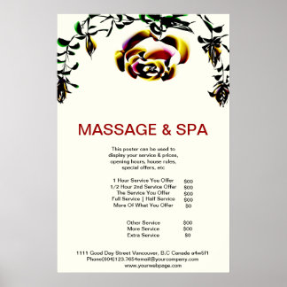 Poster du salon de beauté Cumingtonite Spa Massage