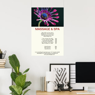 Poster du salon de beauté Spa de massage d'araigné