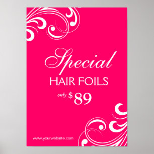 Poster du salon de coiffure Spa rose et blanc
