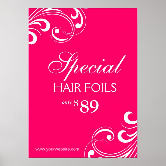 Poster du salon de coiffure Spa rose et blanc (Devant)