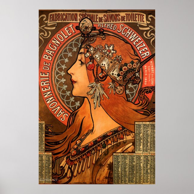 Poster du savon Mucha Art Nouveau Ladies (Devant)