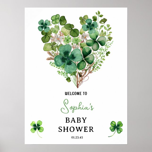 Poster du Shamrock  de Baby shower Lucky Charm (Devant)