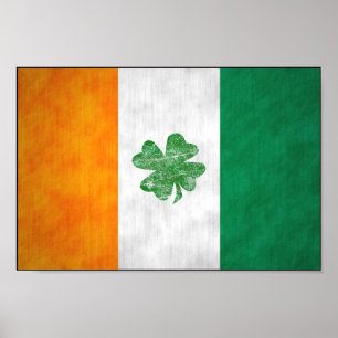 Poster du Shamrock du drapeau irlandais