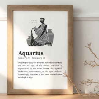 Poster du signe Aquarius Zodiac