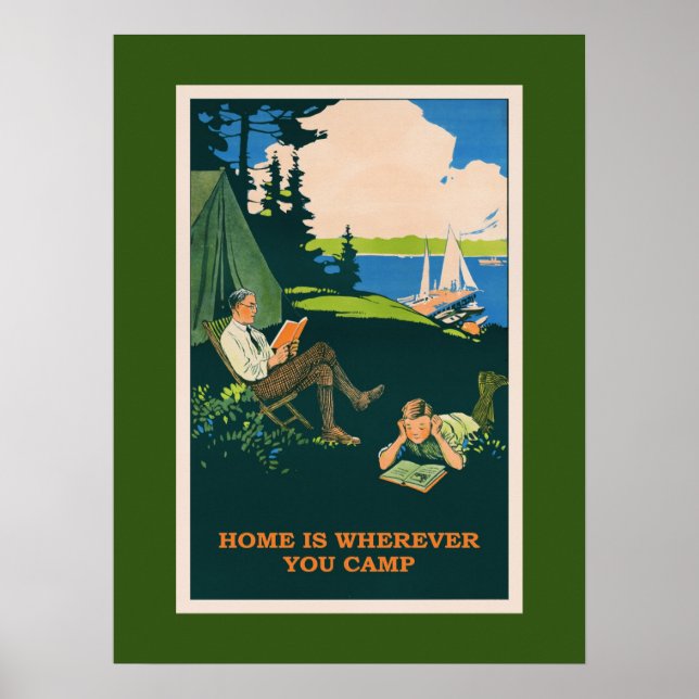 Poster du site de camping vintage (Devant)