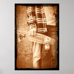 Poster du skateboard de la vieille école des année