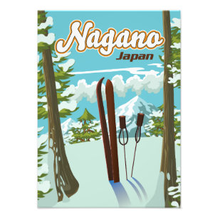 Poster du ski Nagano Japon