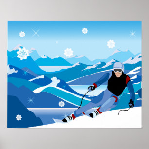 Poster du skieur de descente