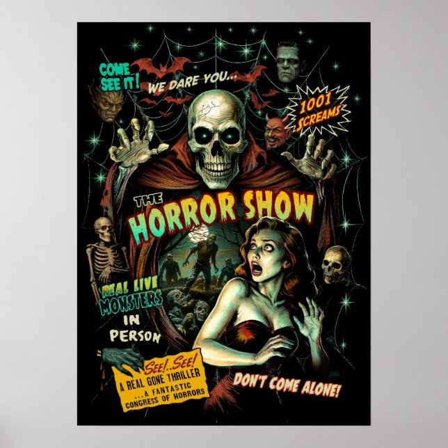 Poster du spectacle d'horreur - Retro Halloween (Devant)