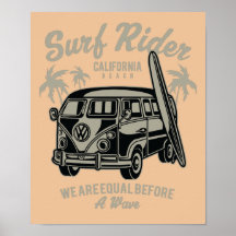 Poster du surf Rider California Beach