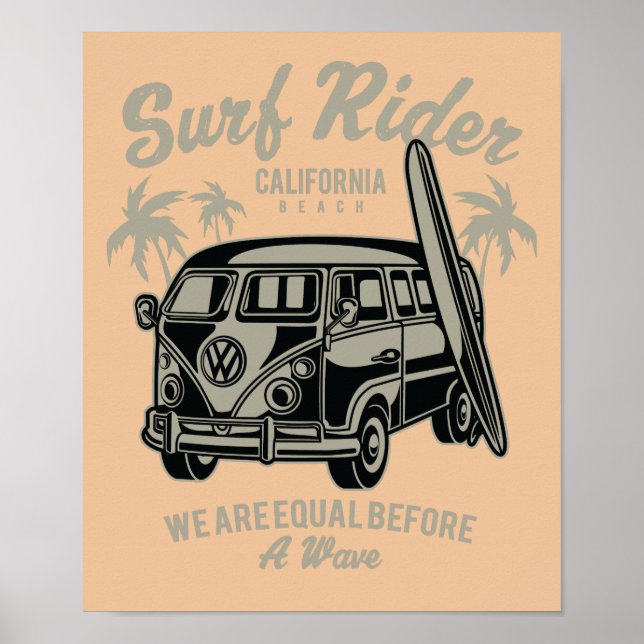 Poster du surf Rider California Beach (Devant)