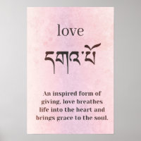 Poster du symbole d'amour Bouddha