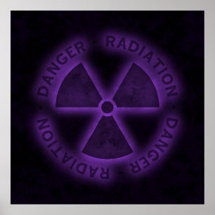 Poster du symbole de rayonnement violet