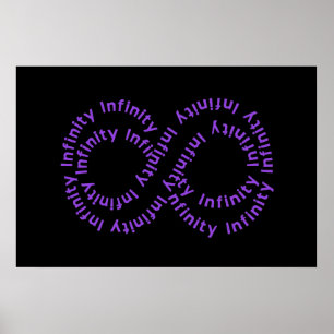 Poster du symbole d'infinité de texte violet