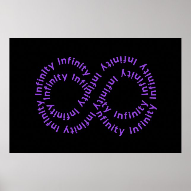 Poster du symbole d'infinité de texte violet (Devant)