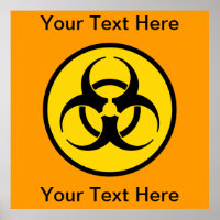 Poster du symbole du risque biologique jaune