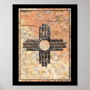 Poster du symbole Zia Sun du Nouveau-Mexique