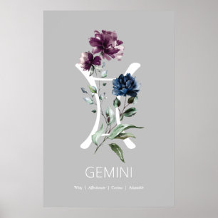 Poster du symbole Zodiac Gemini