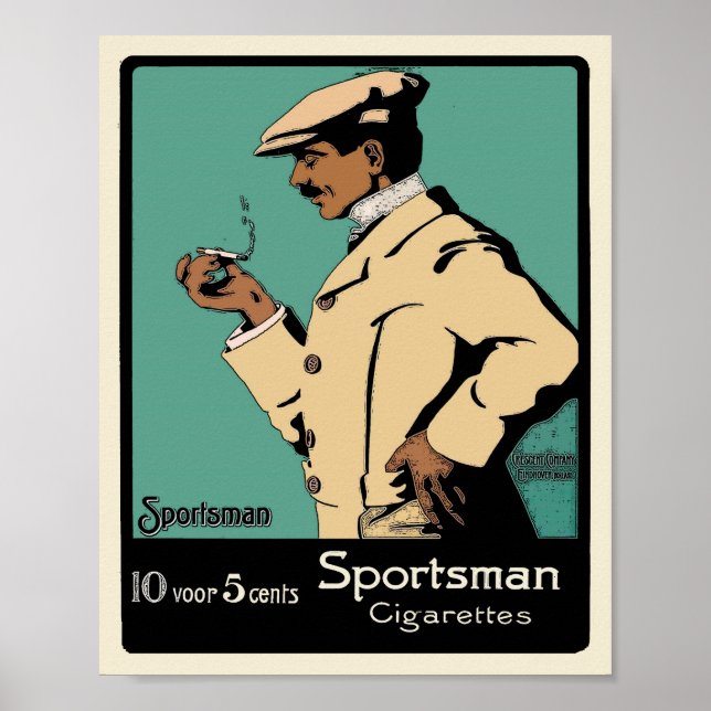Poster du tabac vintage - Cigarettes sportives (Devant)
