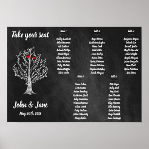 Poster du tableau de bord - Arbre et coeur rouge D