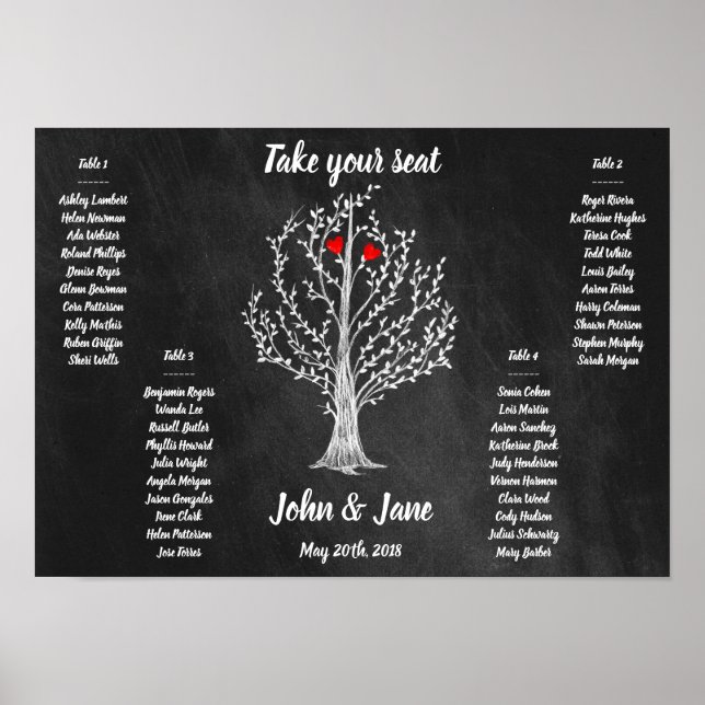 Poster du tableau de bord - Arbre et coeur rouge D (Devant)