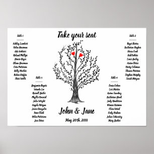 Poster du tableau de bord - Arbre et coeur rouge D