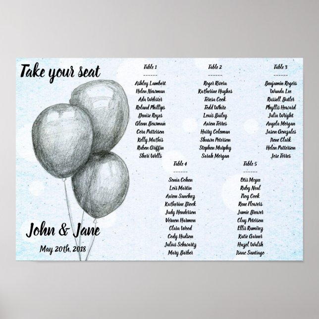 Poster du tableau de bord - BW Balloons Design (Devant)