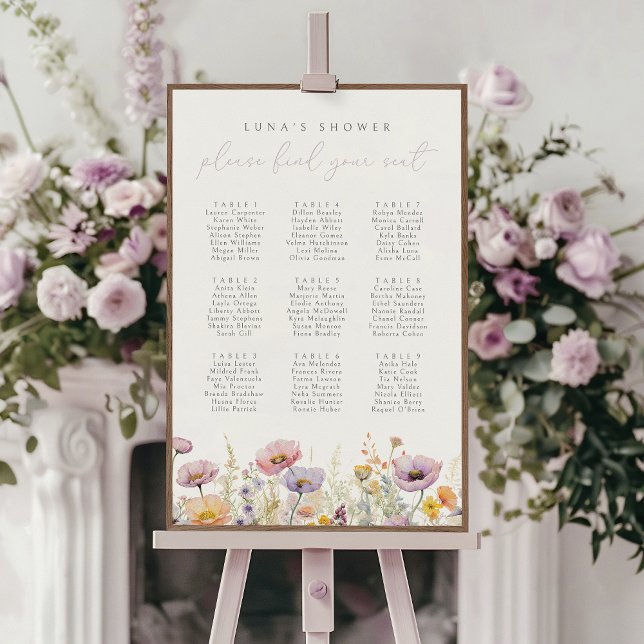 Poster du tableau de sièges floraux pourpre en fle (Créateur téléchargé)