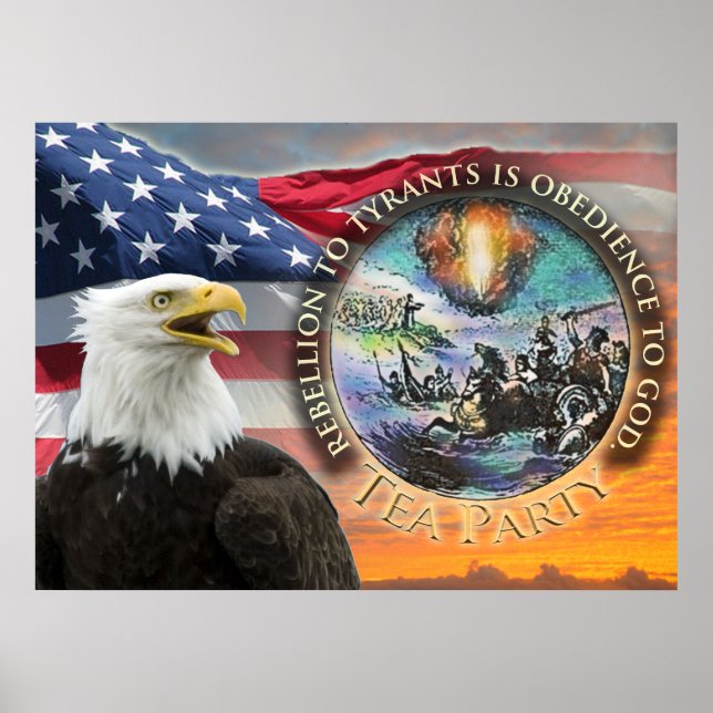 Poster du Tea Party de l'aigle américain (Devant)