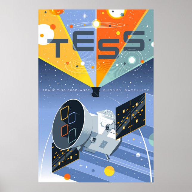 Poster du télescope spatial Tess. (Devant)