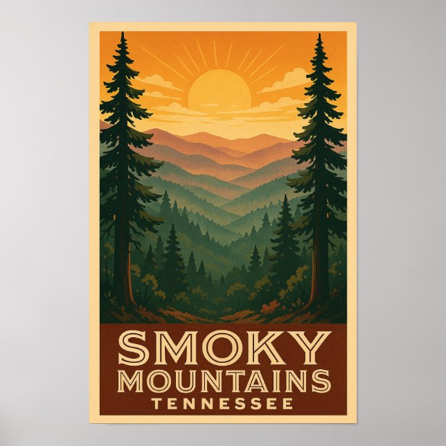 Poster du Tennessee dans le parc national des Mont (Devant)