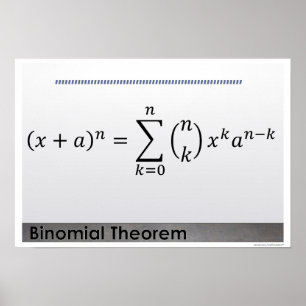Poster du théorème binomial Formule Math