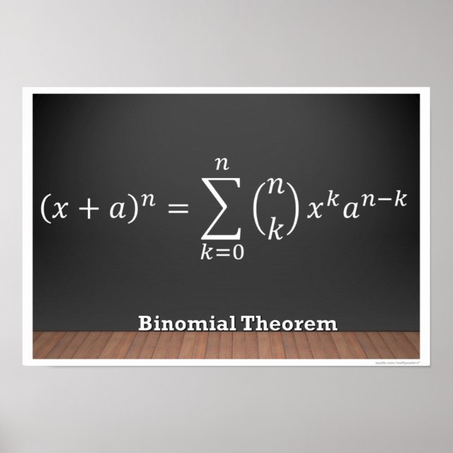 Poster du théorème binomial Formule Math (Devant)