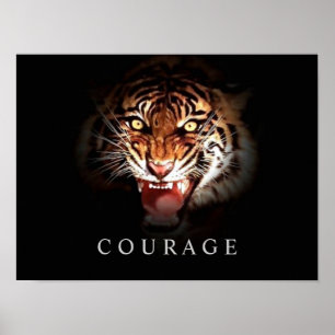 Poster du tigre grisâtre Motivationnel