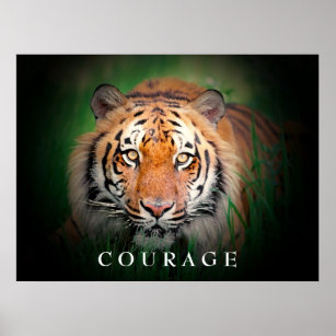 Poster du tigre Motivational Courage