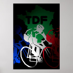 Poster du Tour de France à vélo