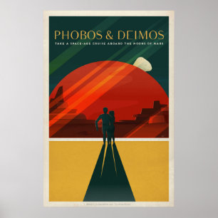 Poster du tourisme SpaceX Mars Phobos et Deimos