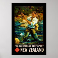 Poster du tourisme sportif de la Nouvelle-Zélande