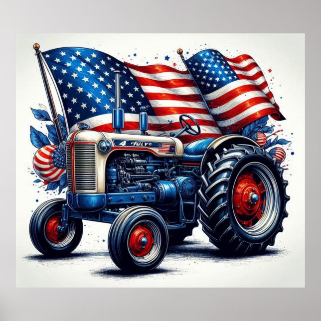 Poster du Tracteur Patriotique (Devant)
