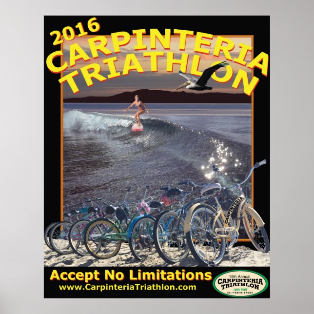 Poster du triathlon Carpinteria 2016 (Devant)