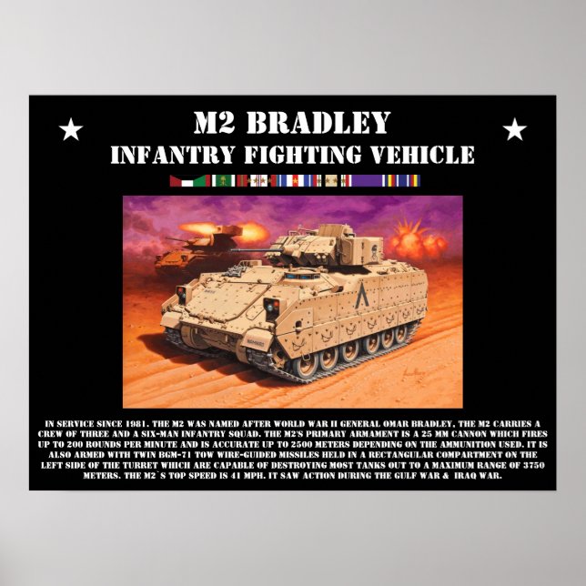 Poster du véhicule de combat M2 Bradley Infantry (Devant)