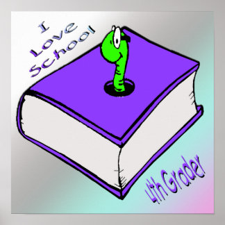 Poster du ver de livre 4th Grader