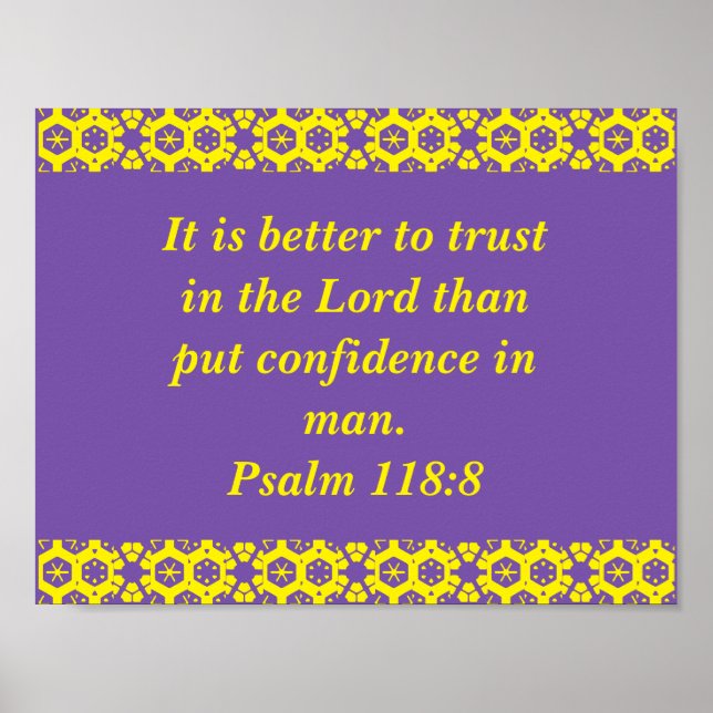 Poster du verset de la Bible de Psaume (Devant)