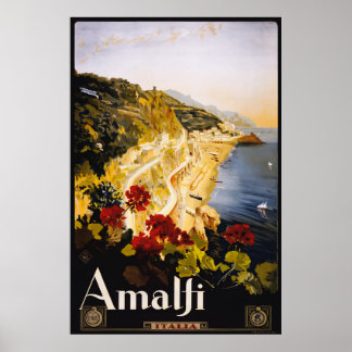 Poster du Vintage voyage Amalfi Italie