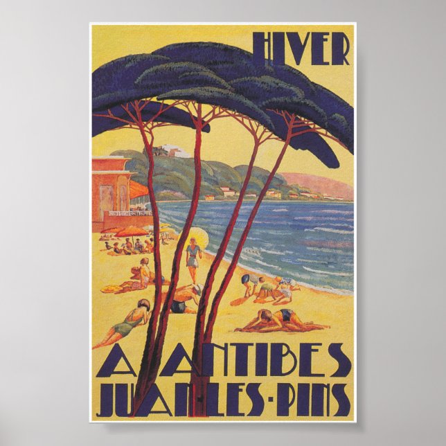 Poster du Vintage voyage Antibes France (Devant)